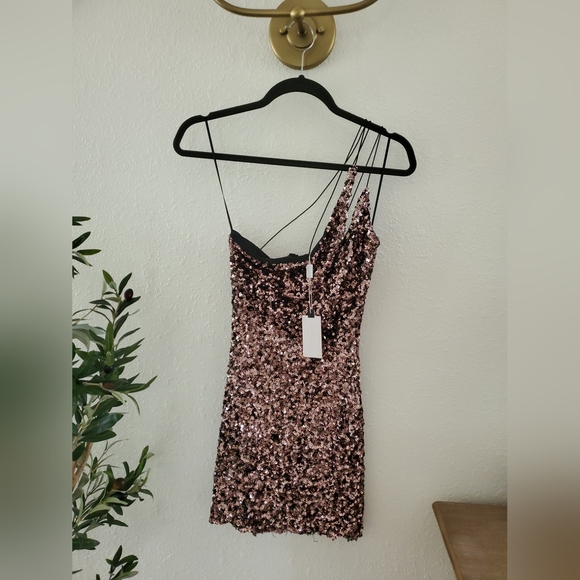 Astr Dresses & Skirts - $129 Astr The Label Rose Sequin Stretch Cutout Bodycon Sheath Dress S NEW
